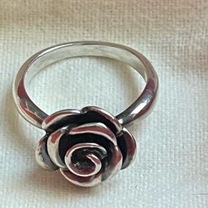 James Avery Silver Rose Design Ring